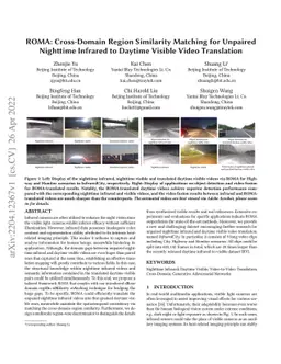 ROMA: Cross-Domain Region Similarity Matching for Unpaired Nighttime
  Infrared to Daytime Visible Video Translation