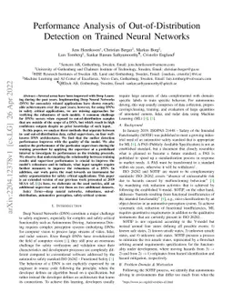 Performance Analysis of Out-of-Distribution Detection on Trained Neural
  Networks