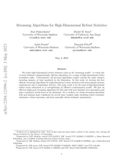 Streaming Algorithms for High-Dimensional Robust Statistics
