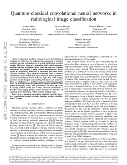 Quantum-classical convolutional neural networks in radiological image
  classification