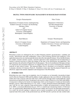 Digital Twins for Dynamic Management of Blockchain Systems