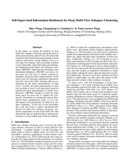 Self-Supervised Information Bottleneck for Deep Multi-View Subspace
  Clustering