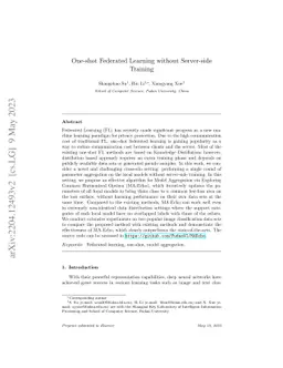 One-shot Federated Learning without Server-side Training