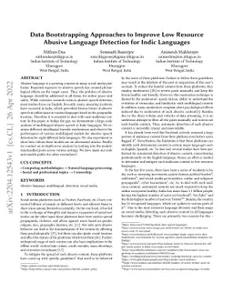 Data Bootstrapping Approaches to Improve Low Resource Abusive Language
  Detection for Indic Languages
