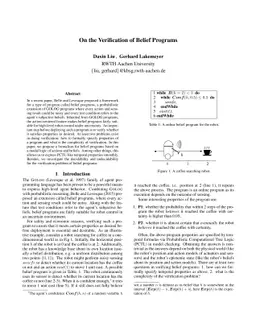 On the Verification of Belief Programs