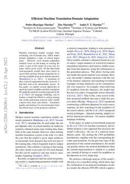 Efficient Machine Translation Domain Adaptation