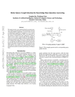Better Query Graph Selection for Knowledge Base Question Answering
