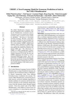 UBERT: A Novel Language Model for Synonymy Prediction at Scale in the
  UMLS Metathesaurus