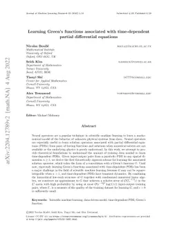 Learning Green's functions associated with time-dependent partial
  differential equations