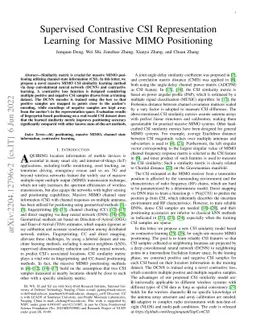 Supervised Contrastive CSI Representation Learning for Massive MIMO
  Positioning