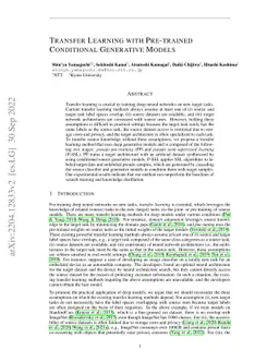 Transfer Learning with Pre-trained Conditional Generative Models