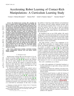 Accelerating Robot Learning of Contact-Rich Manipulations: A Curriculum
  Learning Study