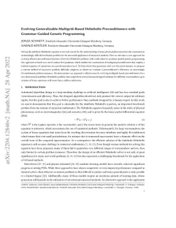 Evolving Generalizable Multigrid-Based Helmholtz Preconditioners with
  Grammar-Guided Genetic Programming