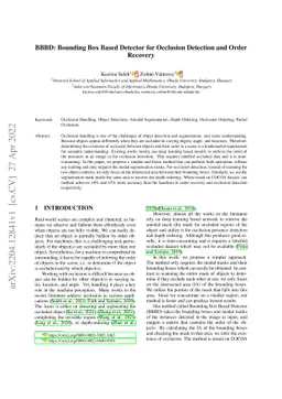 BBBD: Bounding Box Based Detector for Occlusion Detection and Order
  Recovery