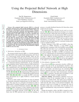 Using the Projected Belief Network at High Dimensions