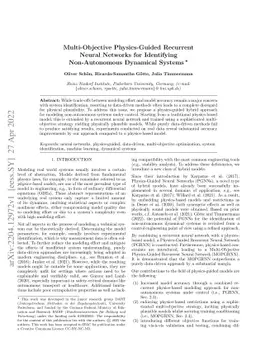 Multi-Objective Physics-Guided Recurrent Neural Networks for Identifying
  Non-Autonomous Dynamical Systems