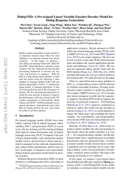 DialogVED: A Pre-trained Latent Variable Encoder-Decoder Model for
  Dialog Response Generation