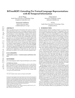 BiTimeBERT: Extending Pre-Trained Language Representations with
  Bi-Temporal Information