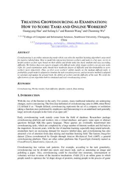 Treating Crowdsourcing as Examination: How to Score Tasks and Online
  Workers?