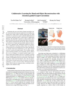 Collaborative Learning for Hand and Object Reconstruction with
  Attention-guided Graph Convolution