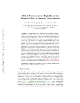 HRDA: Context-Aware High-Resolution Domain-Adaptive Semantic
  Segmentation