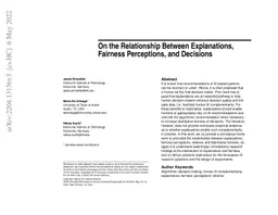 On the Relationship Between Explanations, Fairness Perceptions, and
  Decisions