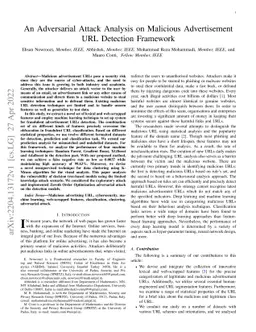 An Adversarial Attack Analysis on Malicious Advertisement URL Detection
  Framework