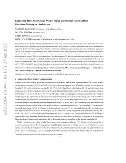 Exploring How Anomalous Model Input and Output Alerts Affect
  Decision-Making in Healthcare