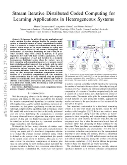 Stream Iterative Distributed Coded Computing for Learning Applications
  in Heterogeneous Systems