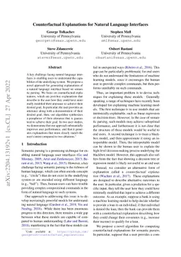 Counterfactual Explanations for Natural Language Interfaces