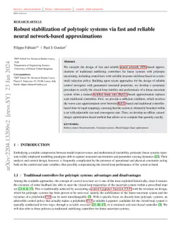 Robust stabilization of polytopic systems via fast and reliable neural
  network-based approximations