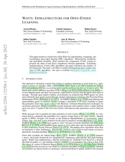 Watts: Infrastructure for Open-Ended Learning