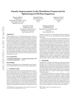 Genetic Improvement in the Shackleton Framework for Optimizing LLVM Pass
  Sequences