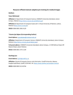 Resource-efficient domain adaptive pre-training for medical images