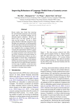 Improving robustness of language models from a geometry-aware
  perspective