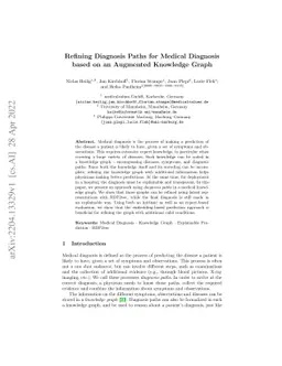 Refining Diagnosis Paths for Medical Diagnosis based on an Augmented
  Knowledge Graph