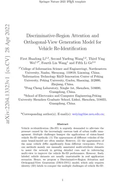 Discriminative-Region Attention and Orthogonal-View Generation Model for
  Vehicle Re-Identification