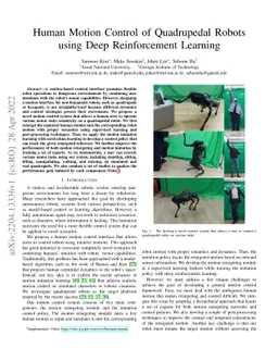 Human Motion Control of Quadrupedal Robots using Deep Reinforcement
  Learning