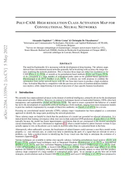 Poly-CAM: High resolution class activation map for convolutional neural
  networks