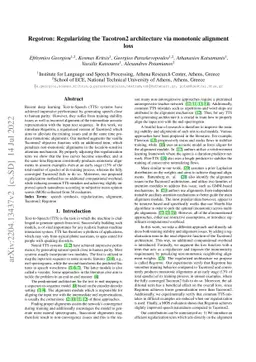 Regotron: Regularizing the Tacotron2 architecture via monotonic
  alignment loss