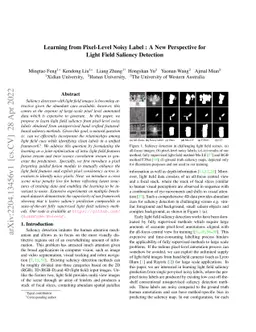 Learning from Pixel-Level Noisy Label : A New Perspective for Light
  Field Saliency Detection