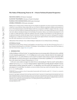 The Value of Measuring Trust in AI - A Socio-Technical System
  Perspective