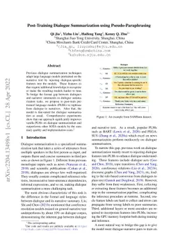 Post-Training Dialogue Summarization using Pseudo-Paraphrasing