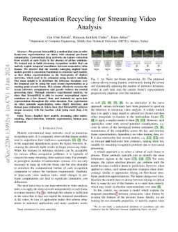 Representation Recycling for Streaming Video Analysis