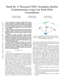 Death By A Thousand COTS: Disrupting Satellite Communications using Low
  Earth Orbit Constellations