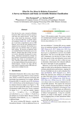 What do You Mean by Relation Extraction? A Survey on Datasets and Study
  on Scientific Relation Classification
