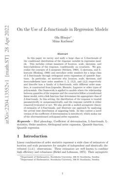 On the Use of $L$-functionals in Regression Models
