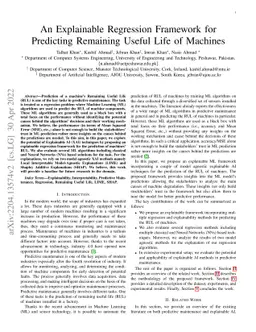 An Explainable Regression Framework for Predicting Remaining Useful Life
  of Machines