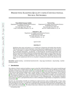Predicting Sleeping Quality using Convolutional Neural Networks