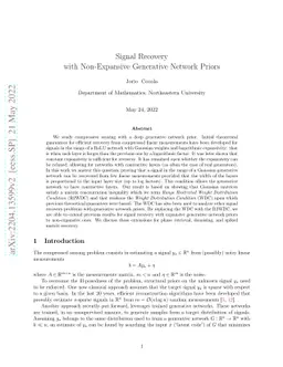 Signal Recovery with Non-Expansive Generative Network Priors